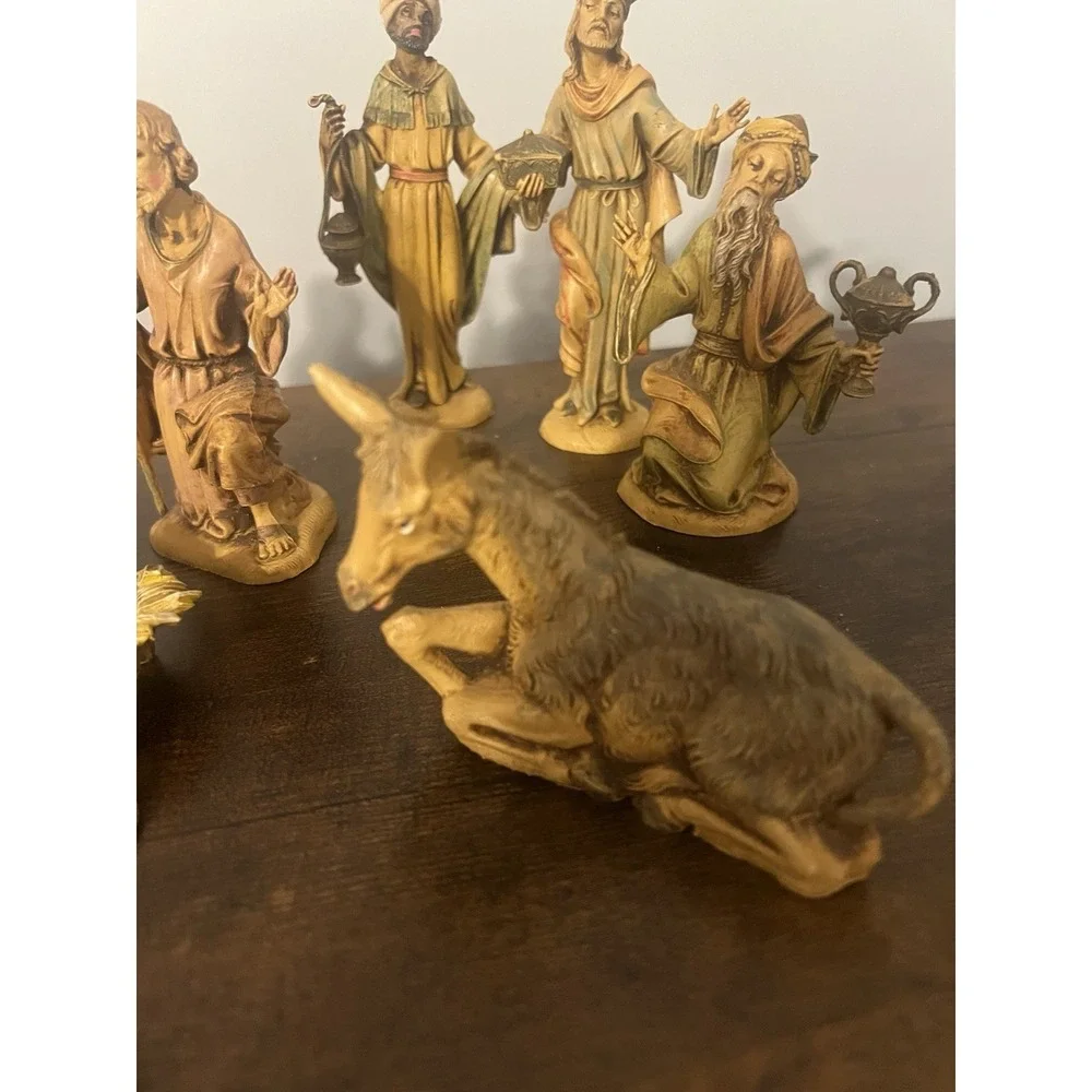 Vintage Italian Nativity Set 12 Pc Depose Italy Figures Missing‎ Baby Jesus